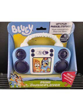 Bluey Dance Mode Mini Music Player 4 Built-In Songs Ages 3+